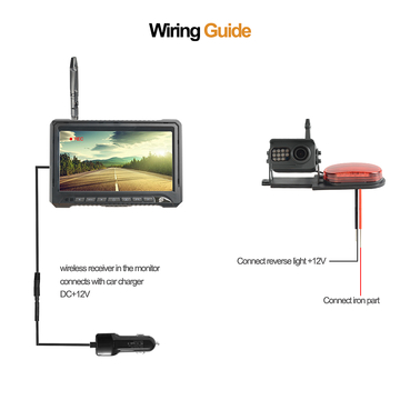 Wireless 7inch Truck Rear View Camera System Wide Viewing Angle